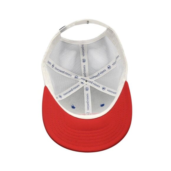 Vineyard Vines Youth Whale Logo Trucker Hat Blue Red Mesh Snapback Adjustable - Picture 3 of 5